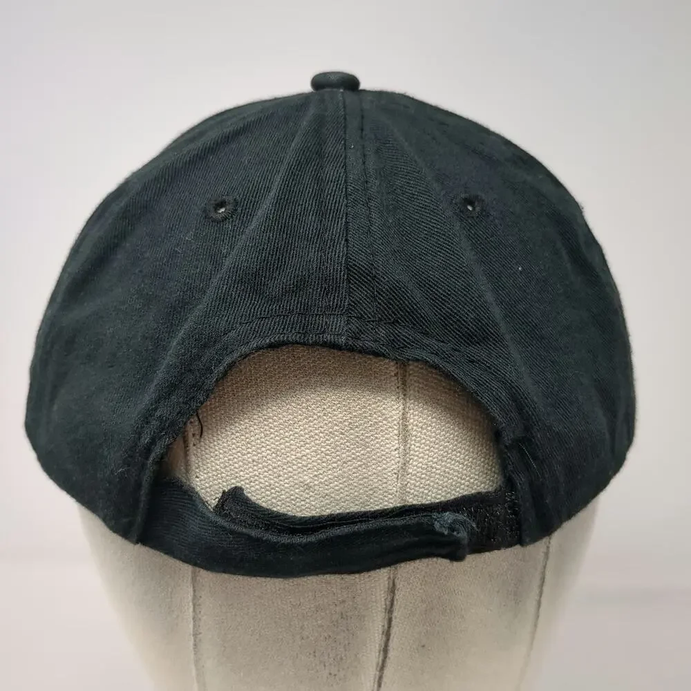 Dunkin' Baseball Cap Black One Size Strapback DNKN Logo Embroidered Brim Tag Hat